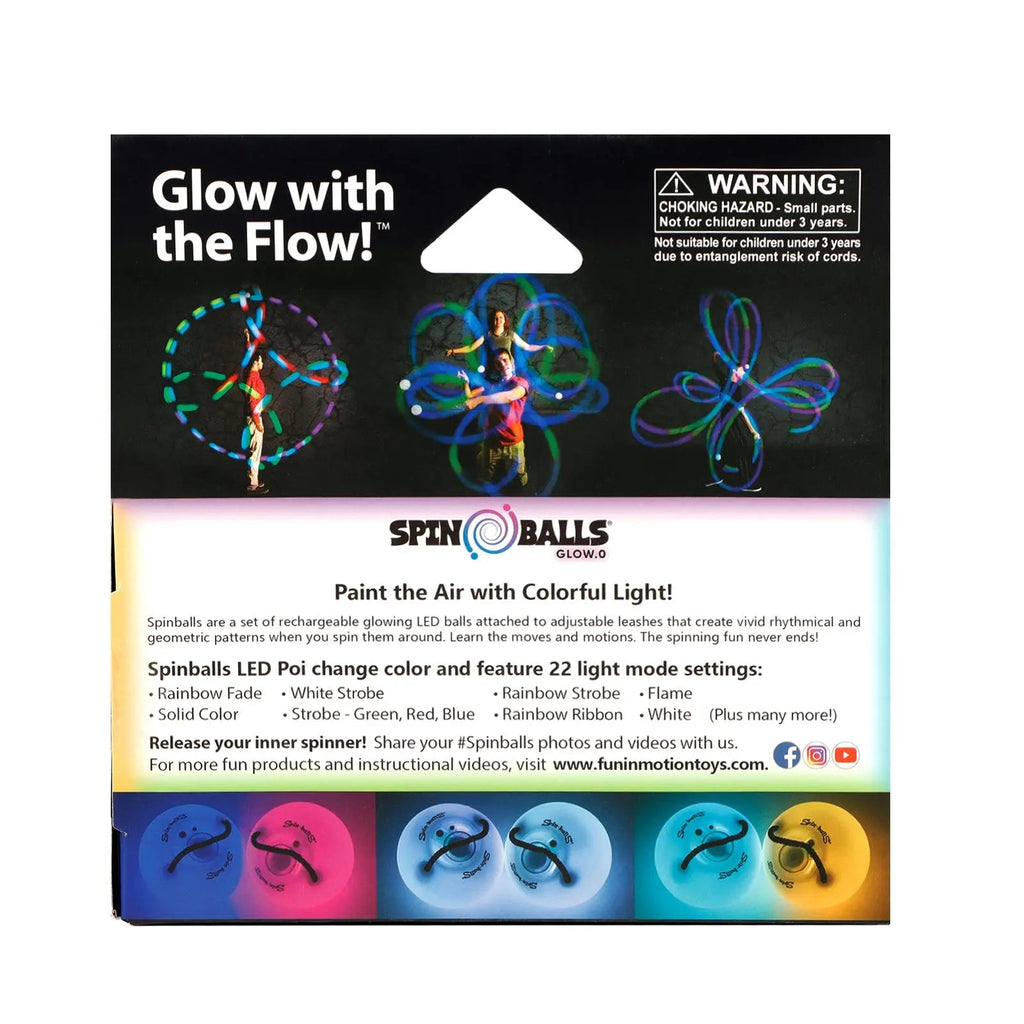 Spinballs Glow. 0 LED Rechargeable Poi Set T8