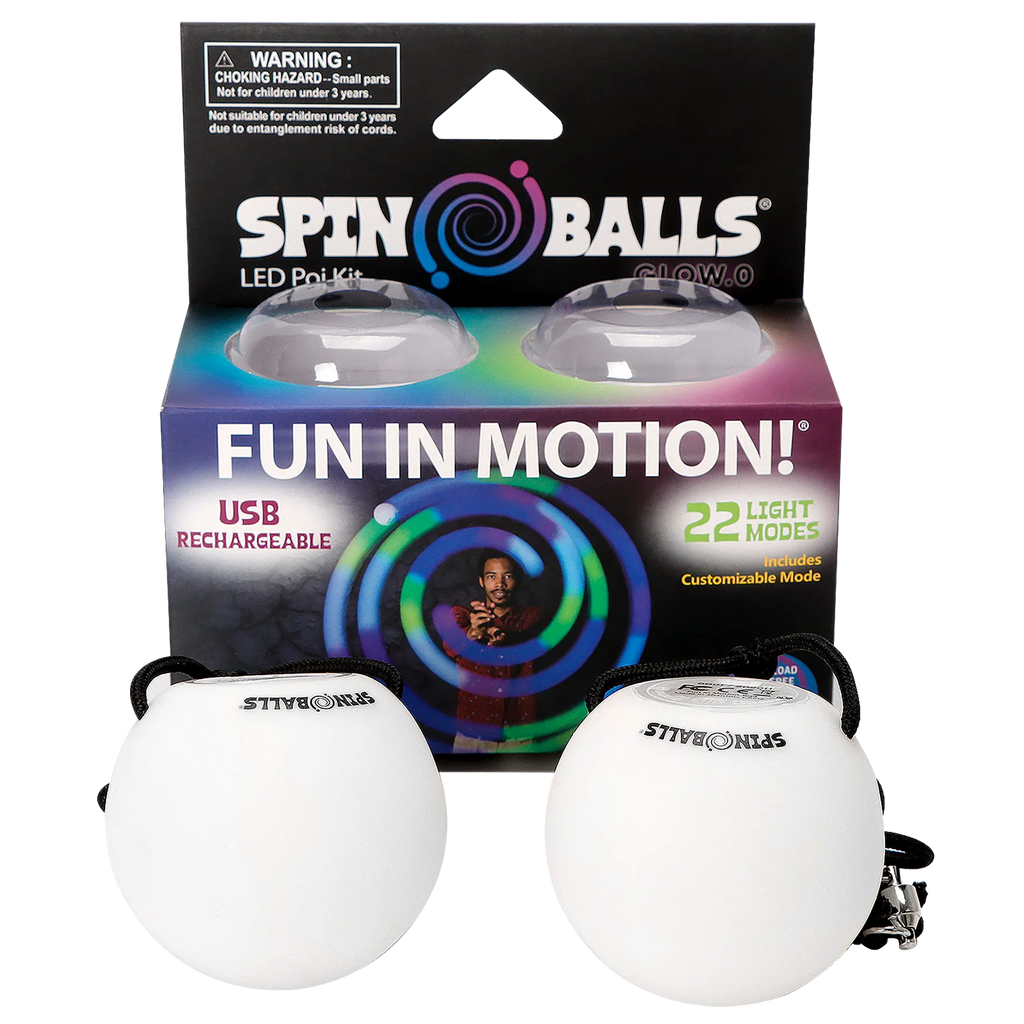 Spinballs Glow. 0 LED Rechargeable Poi Set T8