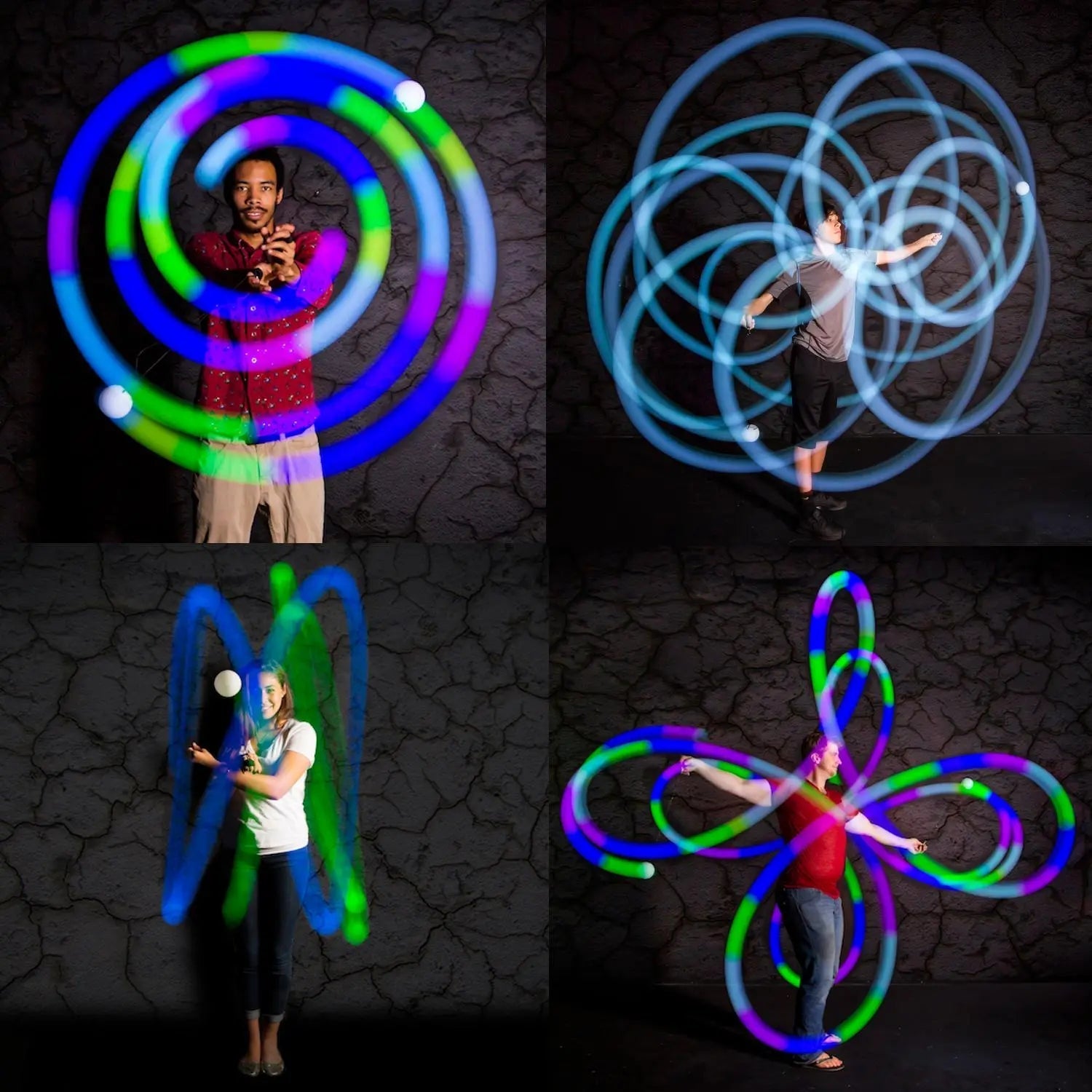 Spinballs Glow. 0 LED Rechargeable Poi Set T8