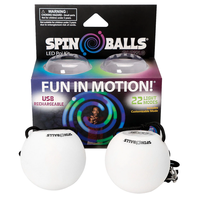 Spinballs Glow. 0 LED Rechargeable Poi Set T8
