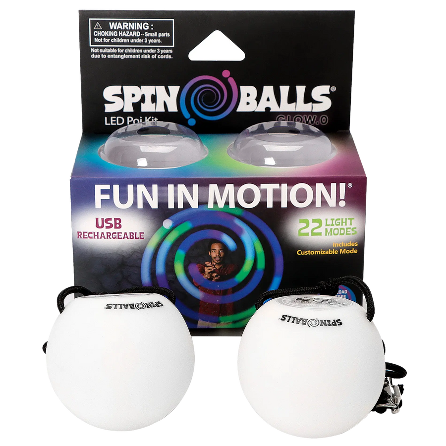 Spinballs Glow. 0 LED Rechargeable Poi Set T8