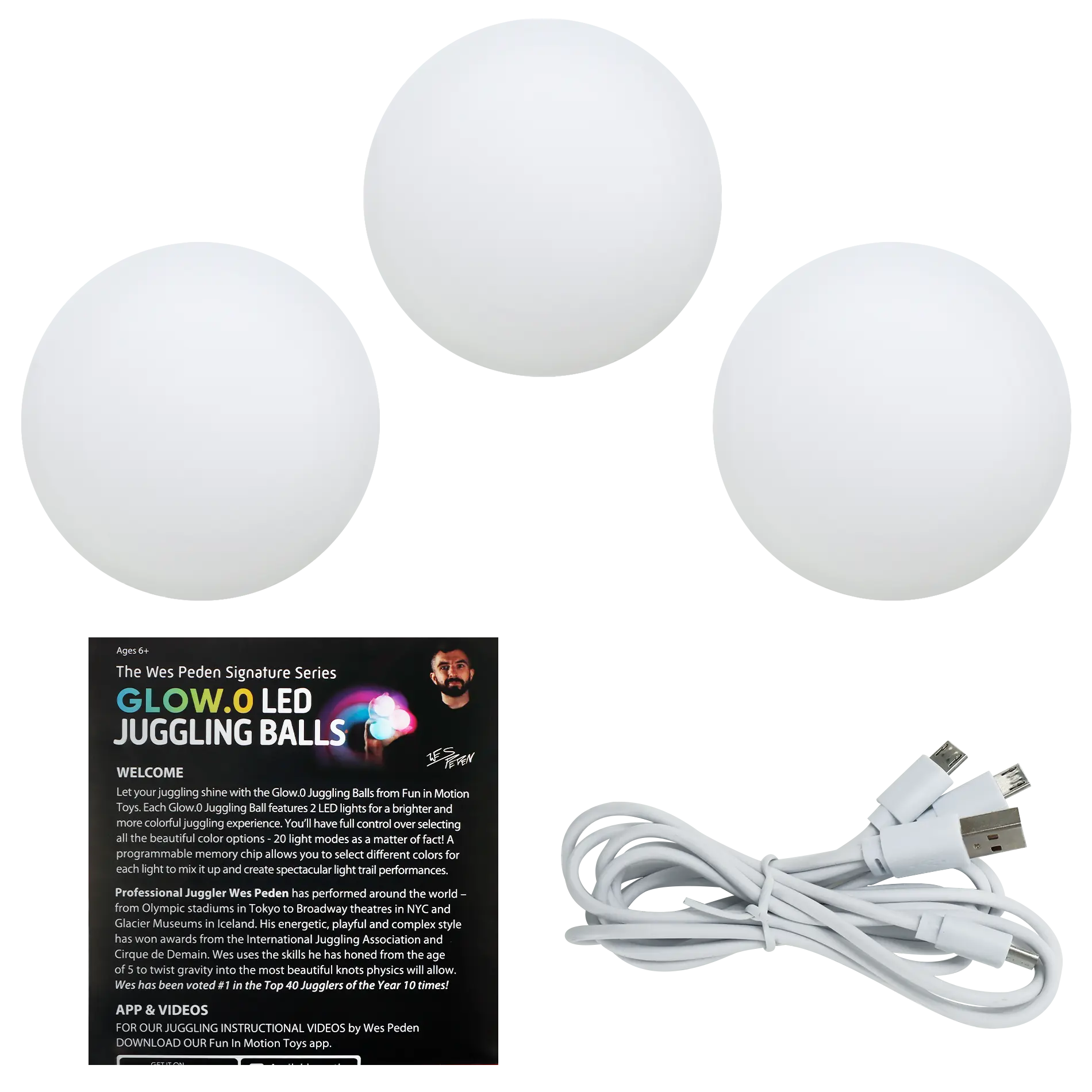 Wes Peden Glow.0 Juggling Balls D4